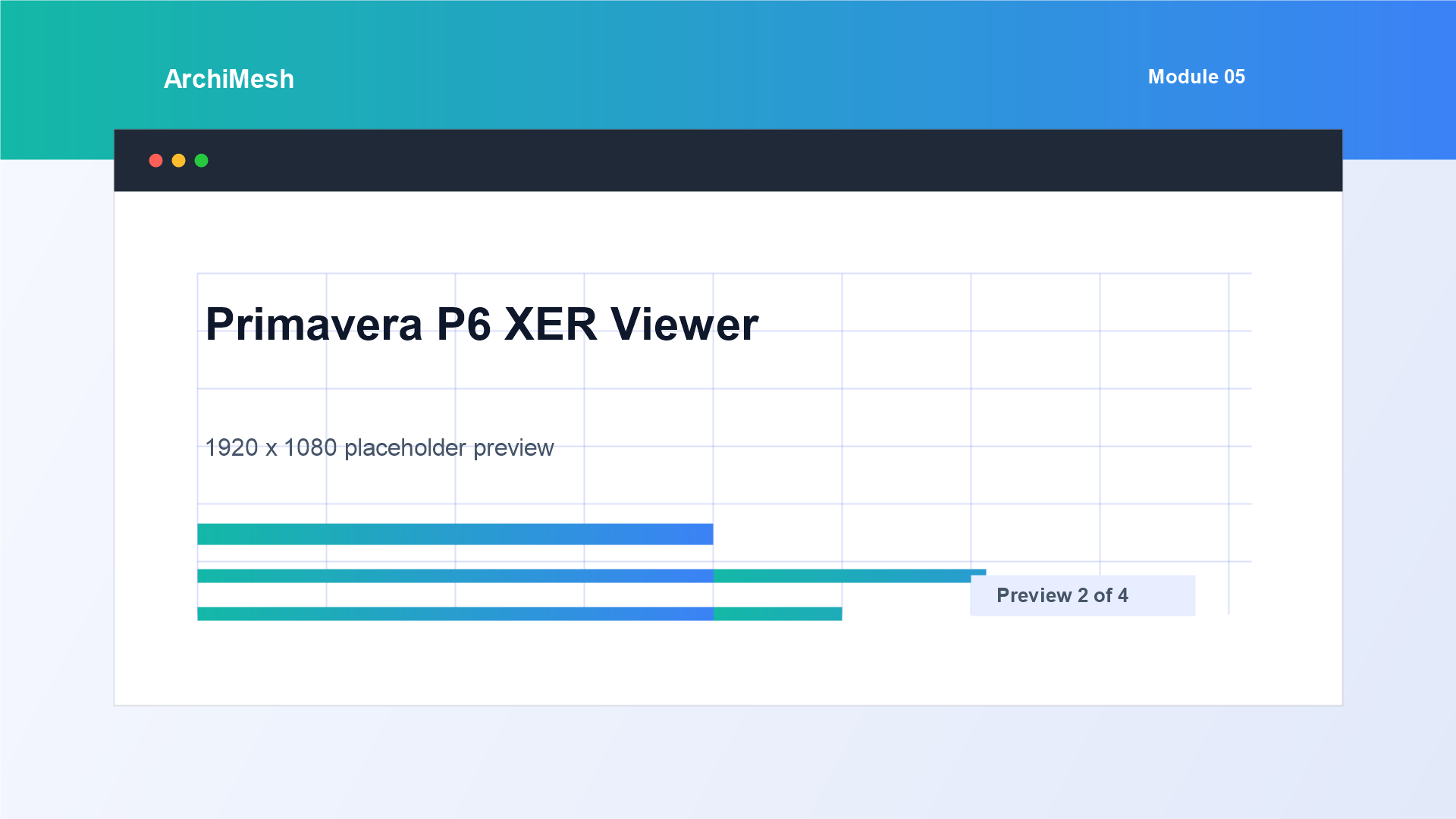 ArchiMesh Primavera XER P6 Viewer workflow screenshot